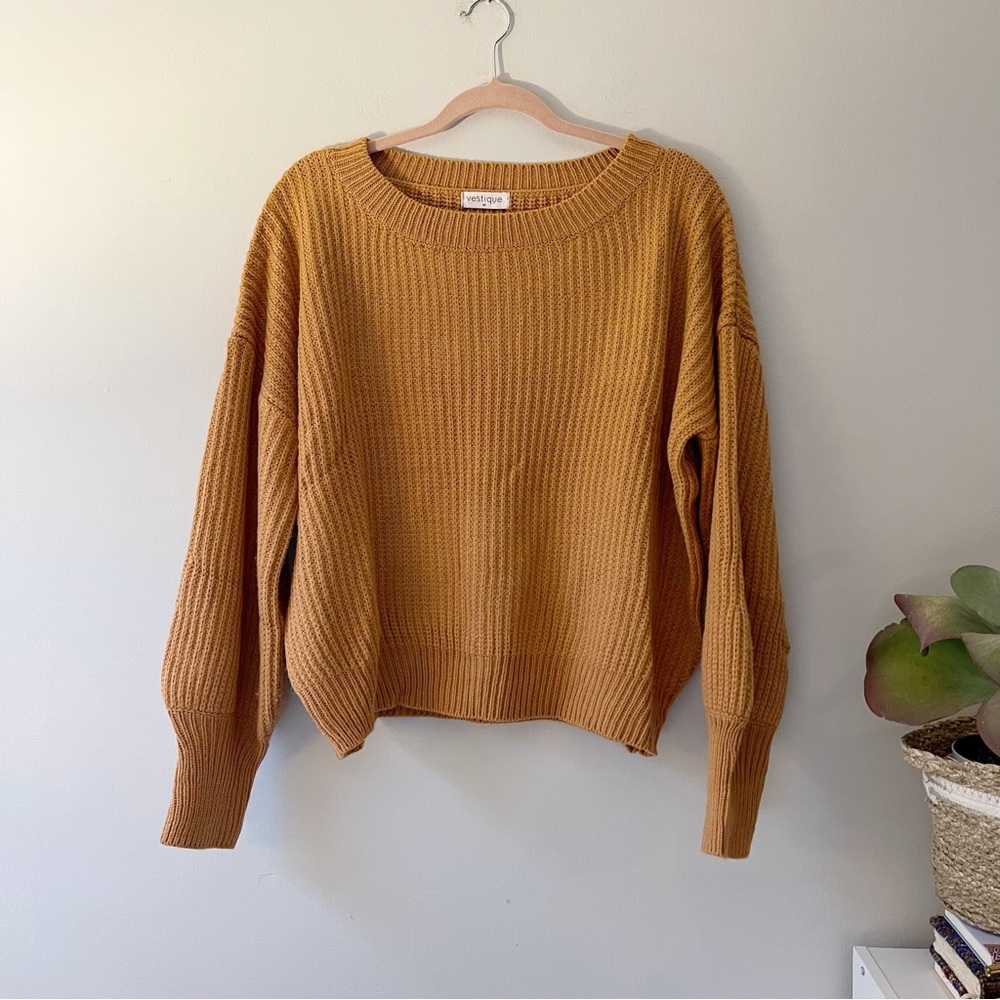 Vestique Mustard Ribbed Sweater